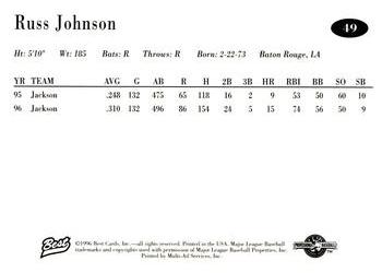 1996 Best AA All-Stars #49 Russ Johnson Back