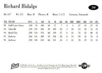 1996 Best AA All-Stars #50 Richard Hidalgo Back