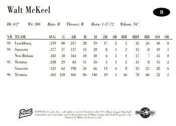 1996 Best AA All-Stars #8 Walt McKeel Back