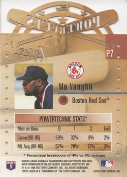1996 Topps Laser - Power Cuts #P7 Mo Vaughn Back
