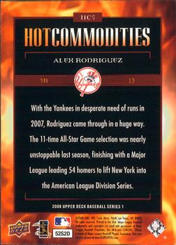2008 Upper Deck - Hot Commodities #HC5 Alex Rodriguez Back