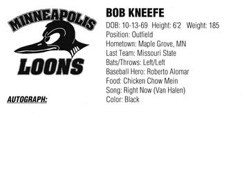 1994 Minneapolis Loons #NNO Bob Kneefe Back