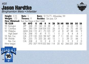 1995 Binghamton Mets #NNO Jason Hardtke Back