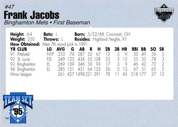 1995 Binghamton Mets #NNO Frank Jacobs Back