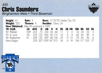 1995 Binghamton Mets #NNO Chris Saunders Back