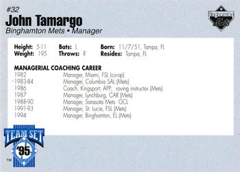 1995 Binghamton Mets #NNO John Tamargo Back