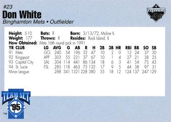 1995 Binghamton Mets #NNO Don White Back