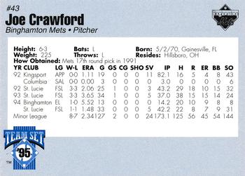 1995 Binghamton Mets #NNO Joe Crawford Back