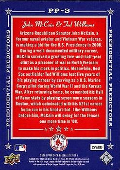 2008 Upper Deck - Presidential Predictors #PP-3 John McCain Back