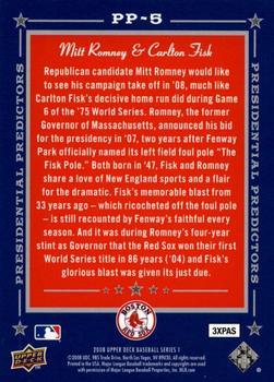2008 Upper Deck - Presidential Predictors #PP-5 Mitt Romney Back