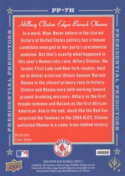 2008 Upper Deck - Presidential Predictors #PP-7H Hillary Clinton / Barack Obama Back