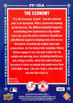 2008 Upper Deck - Presidential Predictors #PP-13A John McCain / Hillary Clinton Back