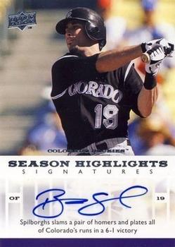 2008 Upper Deck - Season Highlights Signatures #SHS-RS Ryan Spilborghs Front