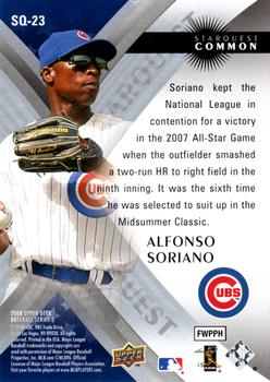2008 Upper Deck - StarQuest Common #SQ-23 Alfonso Soriano Back