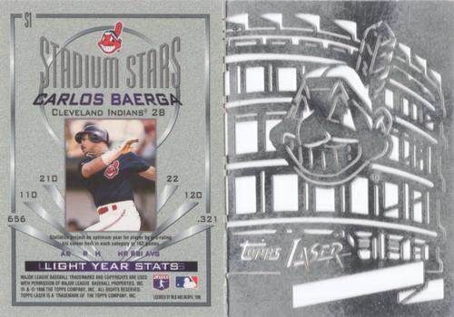 1996 Topps Laser - Stadium Stars #S1 Carlos Baerga Back