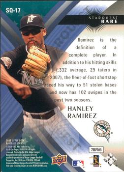 2008 Upper Deck - StarQuest Rare #SQ-17 Hanley Ramirez Back