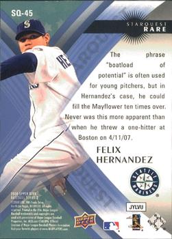 2008 Upper Deck - StarQuest Rare #SQ-45 Felix Hernandez Back