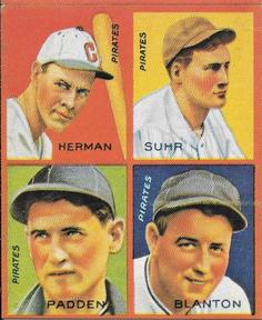 1985 Galasso 1935 Goudey 4-in-1 (reprint) #12 Cy Blanton /  Babe Herman /  Tom Padden /  Gus Suhr Front