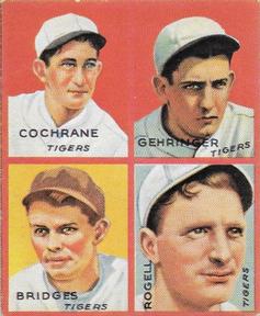 1985 Galasso 1935 Goudey 4-in-1 (reprint) #17 Mickey Cochrane / Charlie Gehringer / Tommy Bridges / Billy Rogell Front