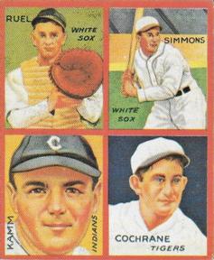 1985 Galasso 1935 Goudey 4-in-1 (reprint) #24 Muddy Ruel / Al Simmons / Willie Kamm / Mickey Cochrane Front