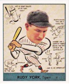 1985 Galasso 1938 Goudey Heads Up (reprint) #284 Rudy York Front