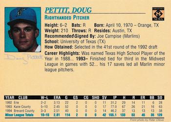 1995 Portland Sea Dogs #NNO Doug Pettit Back