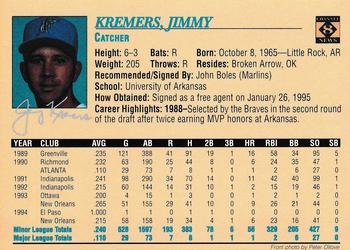 1995 Portland Sea Dogs #NNO Jimmy Kremers Back
