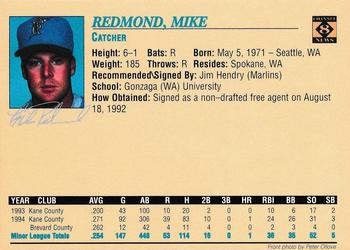 1995 Portland Sea Dogs #NNO Mike Redmond Back