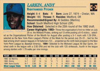 1995 Portland Sea Dogs #NNO Andy Larkin Back