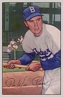 1987 Card Collectors 1952 Bowman Reprint #8 Pee Wee Reese Front