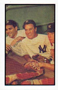 1983 Card Collectors 1953 Bowman Color Reprint #44 Yogi Berra / Hank Bauer / Mickey Mantle Front