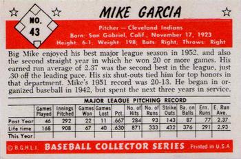 1983 Card Collectors 1953 Bowman Color Reprint #43 Mike Garcia Back