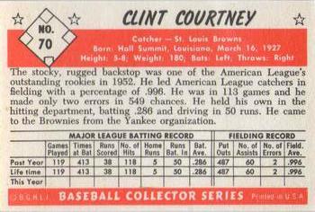 1983 Card Collectors 1953 Bowman Color Reprint #70 Clint Courtney Back