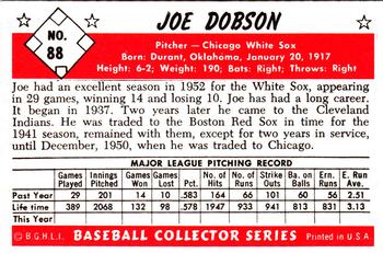 1983 Card Collectors 1953 Bowman Color Reprint #88 Joe Dobson Back