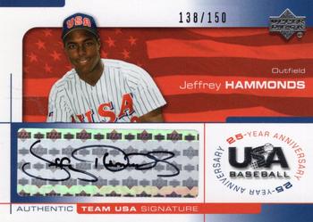 2004 Upper Deck USA 25th Anniversary - Signatures Black Ink #HAM Jeffrey Hammonds Front