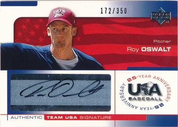 2004 Upper Deck USA 25th Anniversary - Signatures Black Ink #OSW Roy Oswalt Front