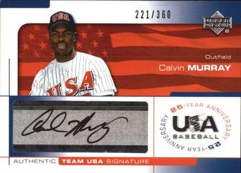 2004 Upper Deck USA 25th Anniversary - Signatures Black Ink #MURR Calvin Murray Front