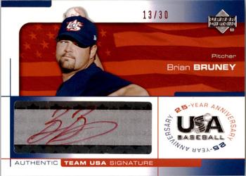 2004 Upper Deck USA 25th Anniversary - Signatures Red Ink #BRU Brian Bruney Front