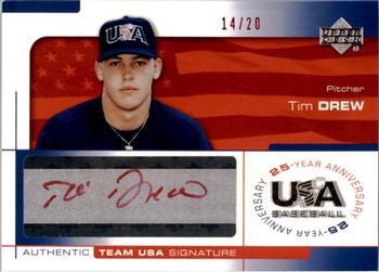 2004 Upper Deck USA 25th Anniversary - Signatures Red Ink #DREW Tim Drew Front