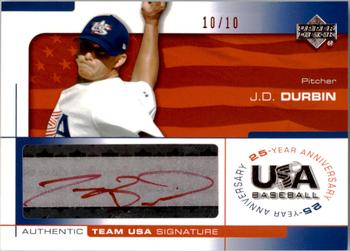 2004 Upper Deck USA 25th Anniversary - Signatures Red Ink #DUR J.D. Durbin Front