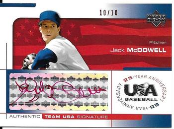 2004 Upper Deck USA 25th Anniversary - Signatures Red Ink #MCDO Jack McDowell Front