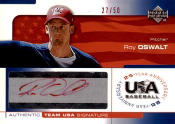 2004 Upper Deck USA 25th Anniversary - Signatures Red Ink #OSW Roy Oswalt Front