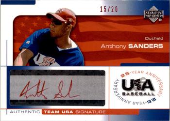 2004 Upper Deck USA 25th Anniversary - Signatures Red Ink #SAND Anthony Sanders Front