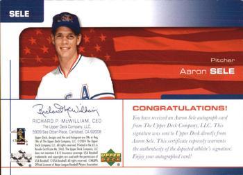 2004 Upper Deck USA 25th Anniversary - Signatures Red Ink #SELE Aaron Sele Back