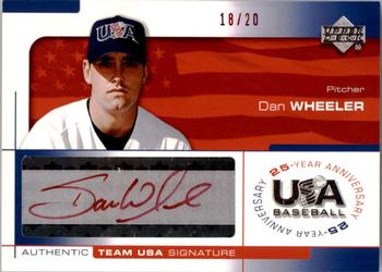 2004 Upper Deck USA 25th Anniversary - Signatures Red Ink #WHEE Dan Wheeler Front