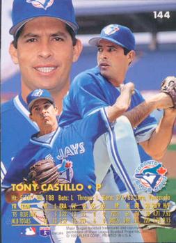 1996 Ultra #144 Tony Castillo Back