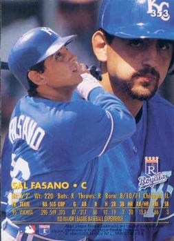 1996 Ultra #353 Sal Fasano Back