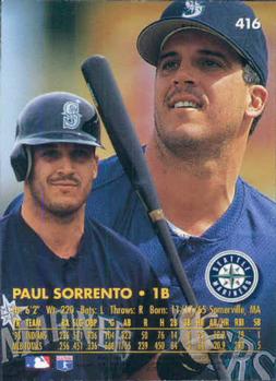 1996 Ultra #416 Paul Sorrento Back