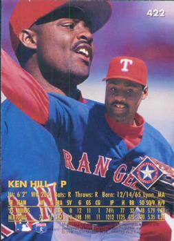 1996 Ultra #422 Ken Hill Back