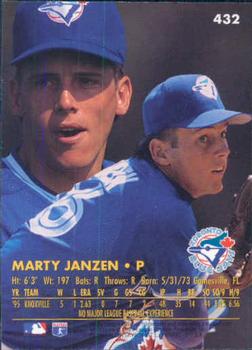 1996 Ultra #432 Marty Janzen Back